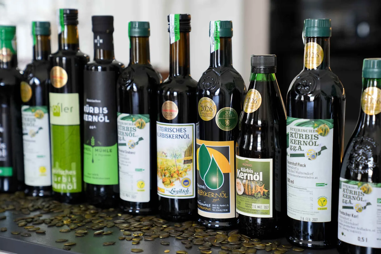 Die 20 besten Steirischen Kürbiskernöle g.g.A. wurden verkostet. © Gault&Millau / Stefan Donat