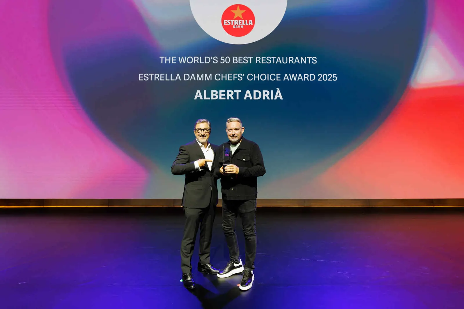 Albert Adrià from Enigma in Barcelona receives the Estrella Damm Chefs' Choice Award 2025 © World's 50 Best Restaurants