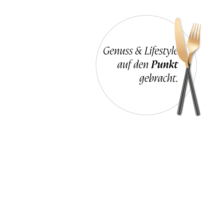 Illustrierter Teller mit Besteck – Genuss & Lifestyle auf den Punkt gebracht